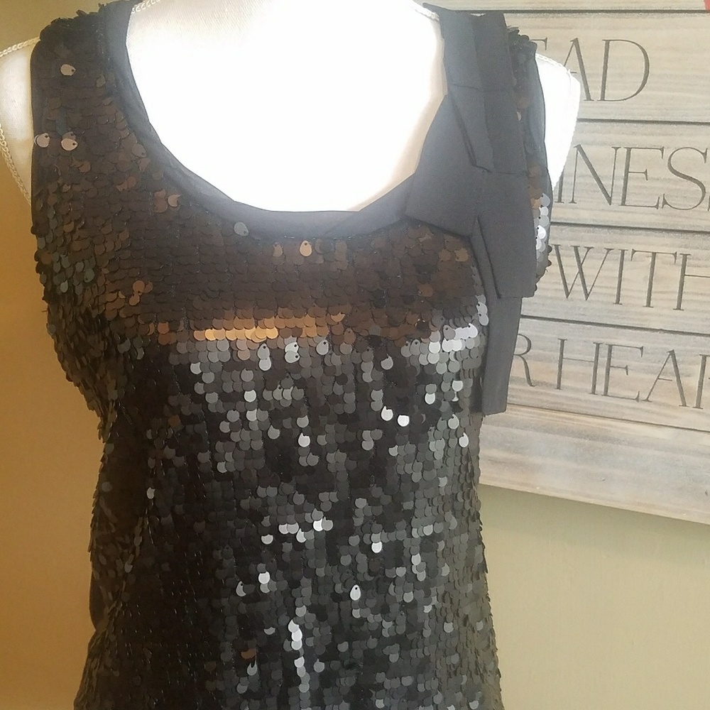 New York & Co. Collection black sequins blouse